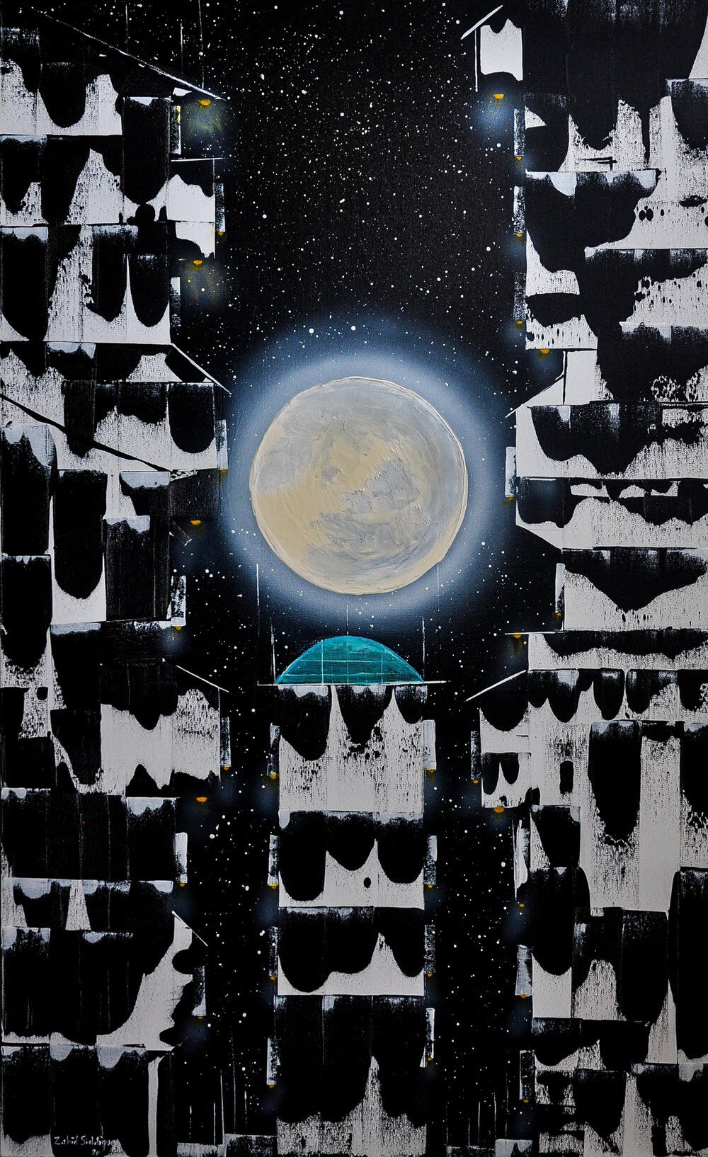 Mesmerizing Moon Over City