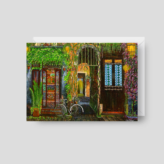 GREETING CARD Printed from Original Acrylic Painting" Echoes of Yesterday"  Blank Inside,5"X7"