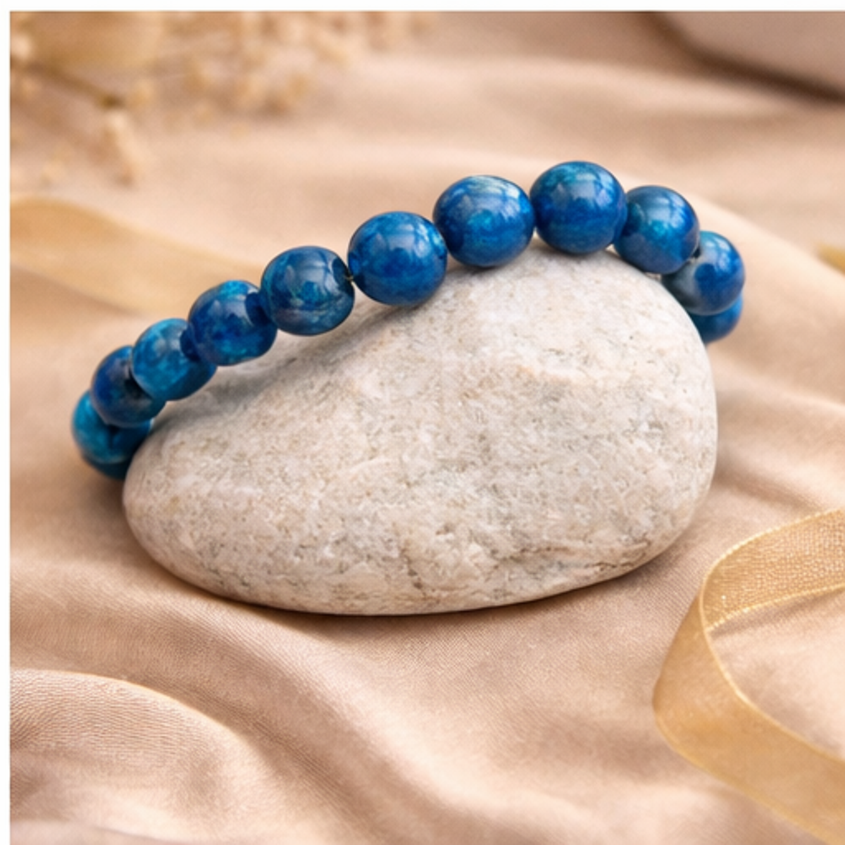 Blue Apatite Bracelet – Natural Gemstone Bracelet | Zed Symbolic Collection