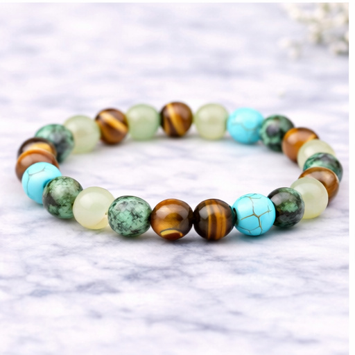 Tiger Eye & African Turquoise Bracelet – Natural Gemstone Bracelet | Zed Symbolic Collection