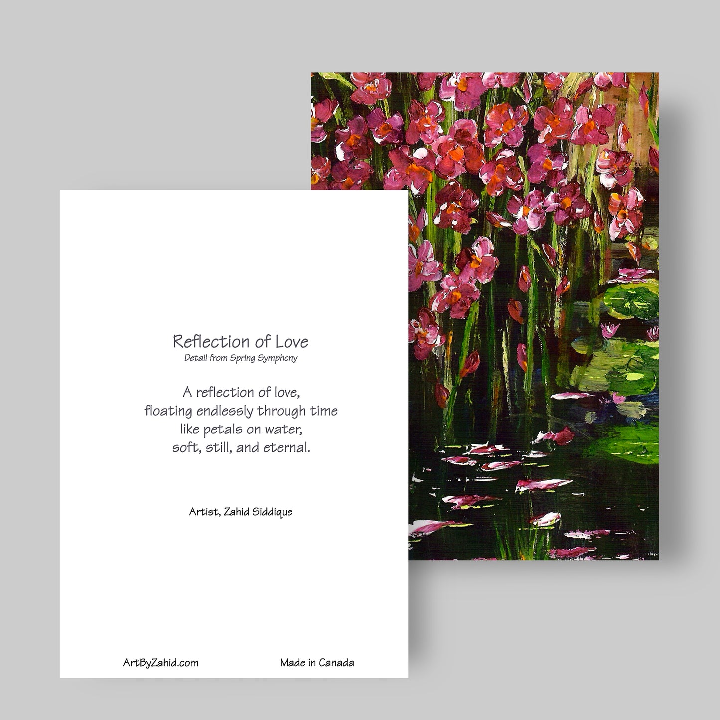 GREETING CARD Printed from Original Acrylic Painting "Reflection of Love" Blank Inside,5"X7"