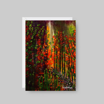 GREETING CARD Printed from Original Acrylic Painting "After the Rain"  Blank Inside, 5"X7"