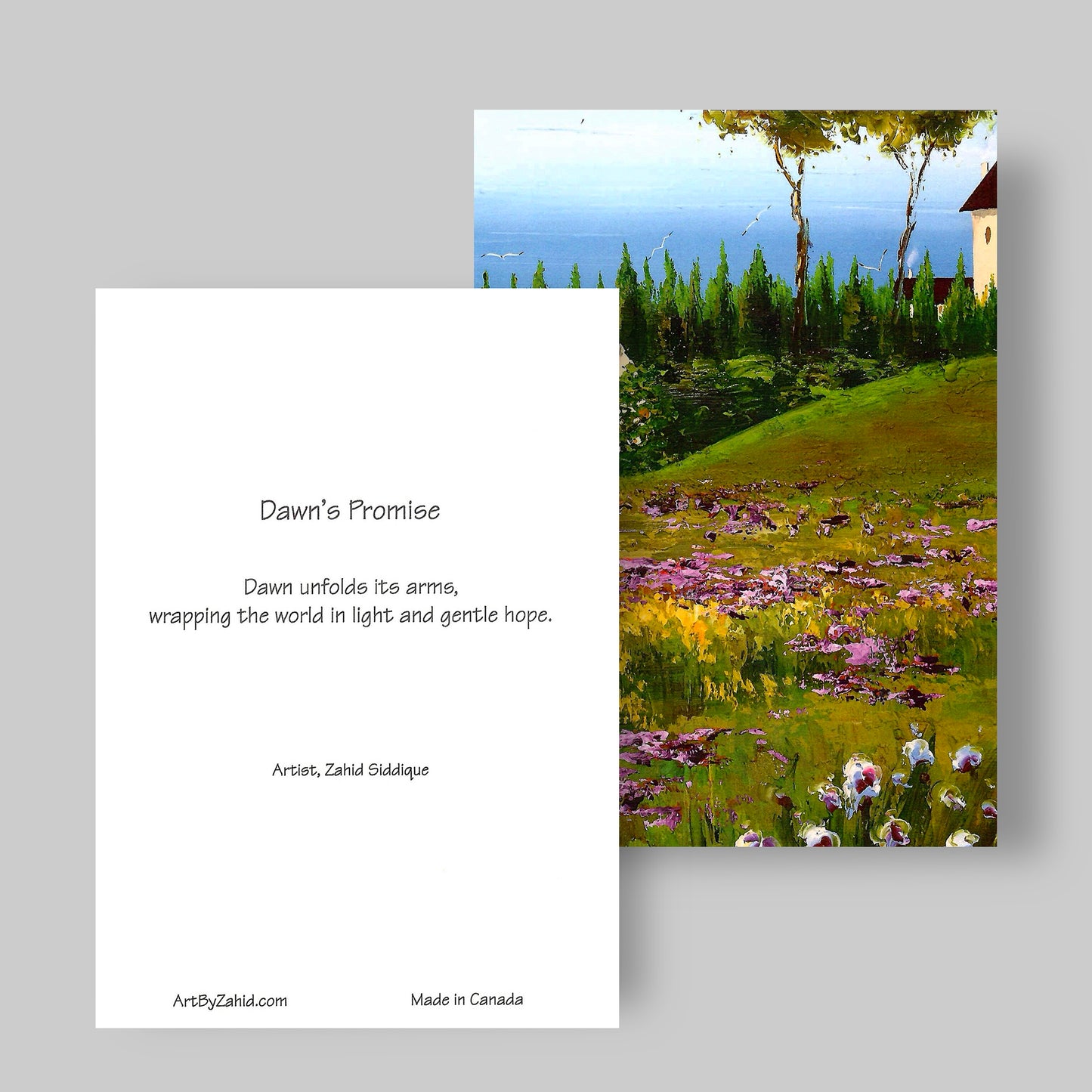 GREETING CARD Printed from Original Acrylic Painting "Dawn's Promise"  Blank Inside, 5"X7"