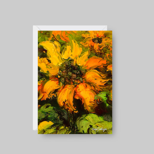 GREETING CARD Printed from Original Acrylic Painting "Eternal Sun"  Blank Inside, 5"X7"