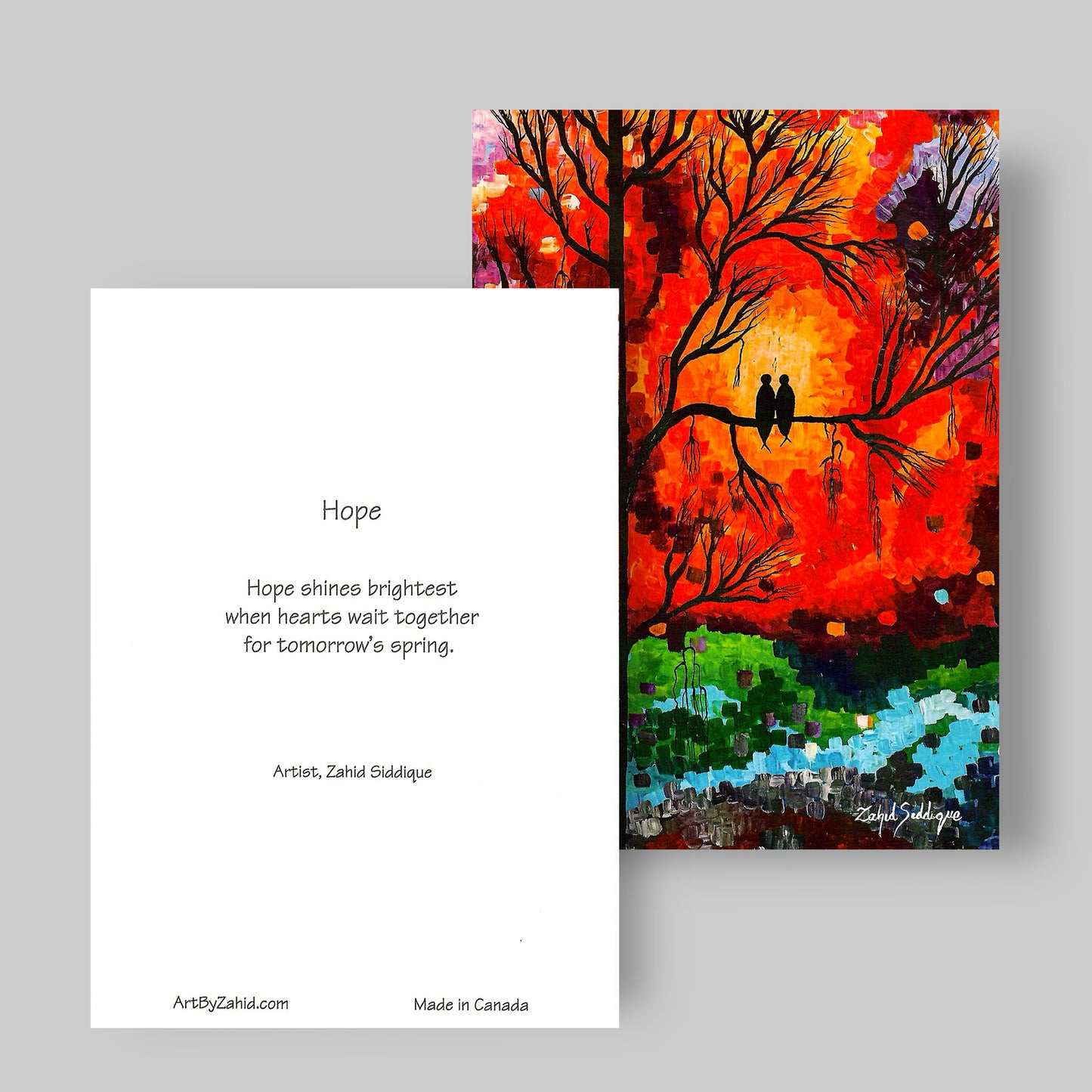 GREETING CARD Printed from Original Acrylic Painting "Hope"  Blank Inside,5"X7"