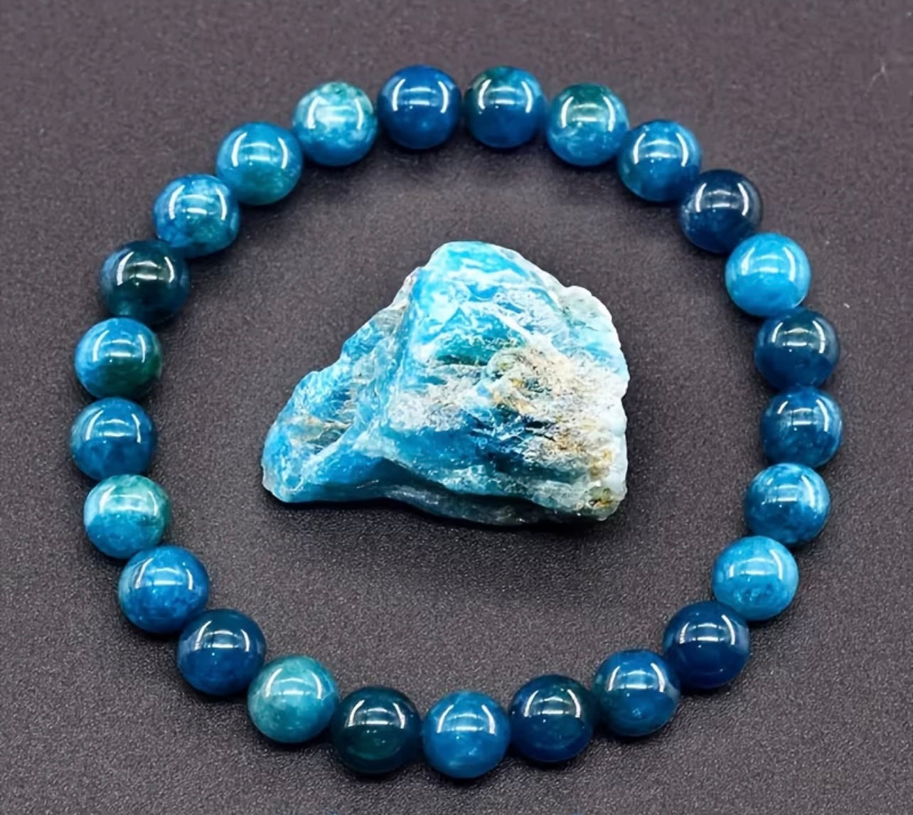 Blue Apatite Bracelet – Natural Gemstone Bracelet | Zed Symbolic Collection