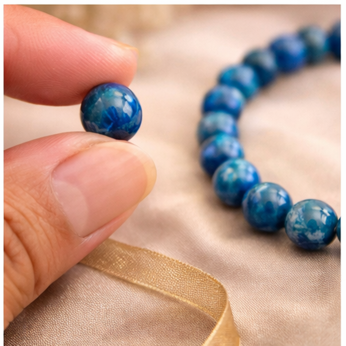 Blue Apatite Bracelet – Natural Gemstone Bracelet | Zed Symbolic Collection