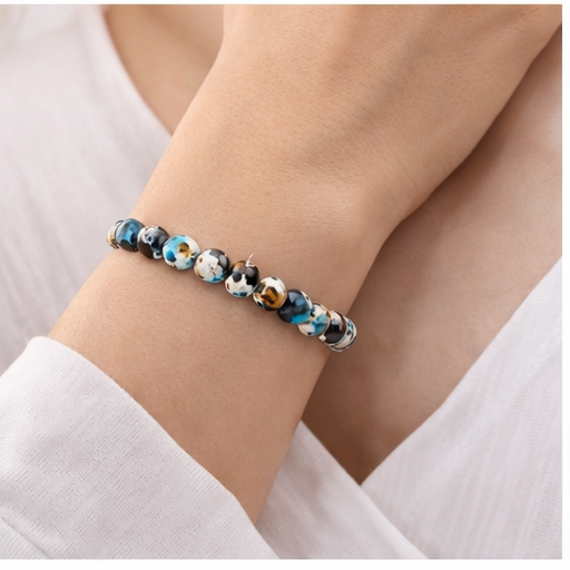 Quartz & Hematite Bracelet – Natural Gemstone Blend | Zed Symbolic Collection