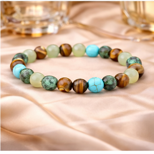 Tiger Eye & African Turquoise Bracelet – Natural Gemstone Bracelet | Zed Symbolic Collection