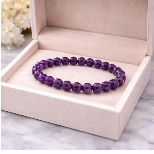 Amethyst Bracelet – Natural Gemstone Beaded Bracelet | Zed Symbolic Collection