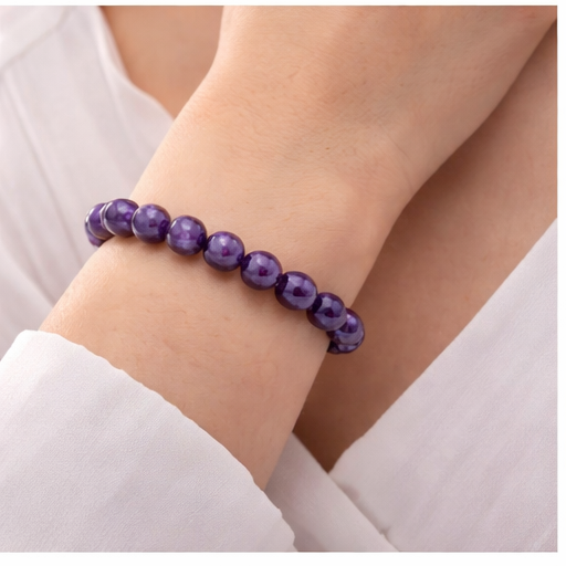 Amethyst Bracelet – Natural Gemstone Beaded Bracelet | Zed Symbolic Collection