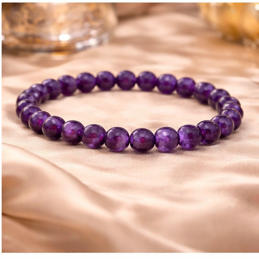 Amethyst Bracelet – Natural Gemstone Beaded Bracelet | Zed Symbolic Collection