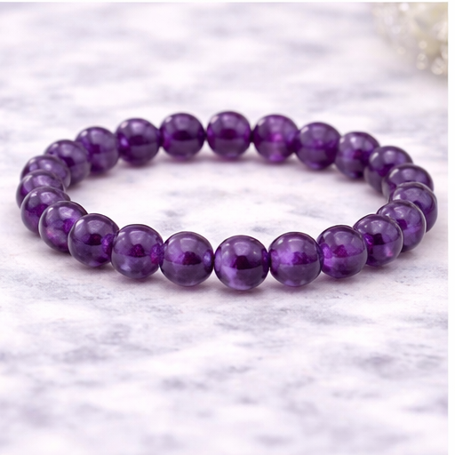 Amethyst Bracelet – Natural Gemstone Beaded Bracelet | Zed Symbolic Collection