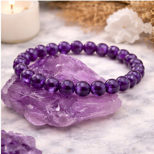 Amethyst Bracelet – Natural Gemstone Beaded Bracelet | Zed Symbolic Collection