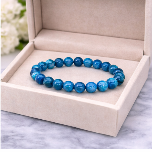 Blue Apatite Bracelet – Natural Gemstone Bracelet | Zed Symbolic Collection
