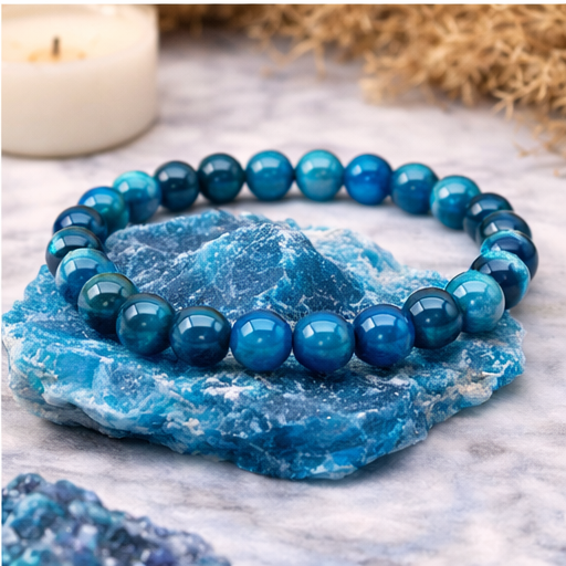 Blue Apatite Bracelet – Natural Gemstone Bracelet | Zed Symbolic Collection
