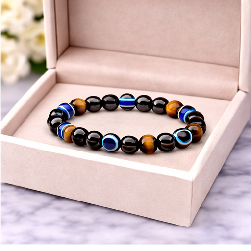 Tiger Eye & Evil Eye Bracelet – Symbolic Gemstone Bracelet | Zed Symbolic Collection