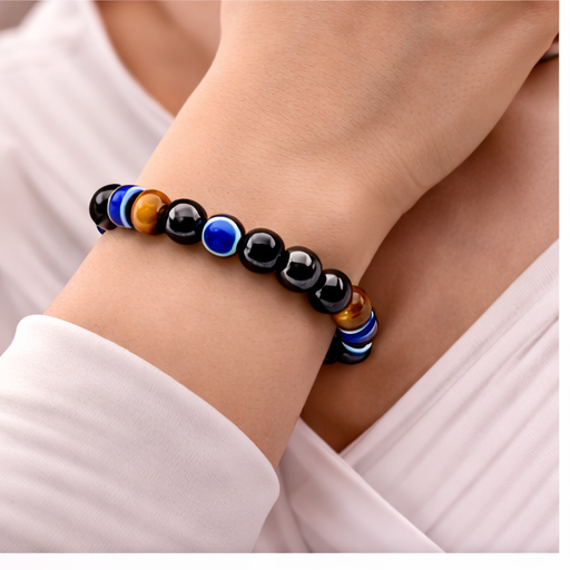 Tiger Eye & Evil Eye Bracelet – Symbolic Gemstone Bracelet | Zed Symbolic Collection