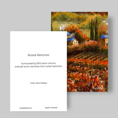 GREETING CARD Printed from Original Acrylic Painting "Muted Memories"  Blank Inside, 5"X7"