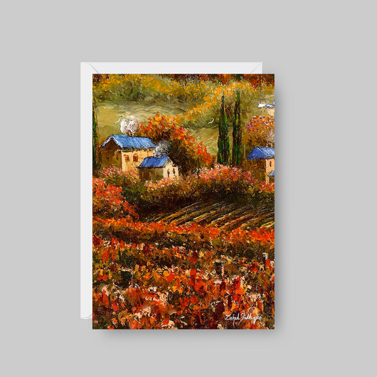 GREETING CARD Printed from Original Acrylic Painting "Muted Memories"  Blank Inside, 5"X7"