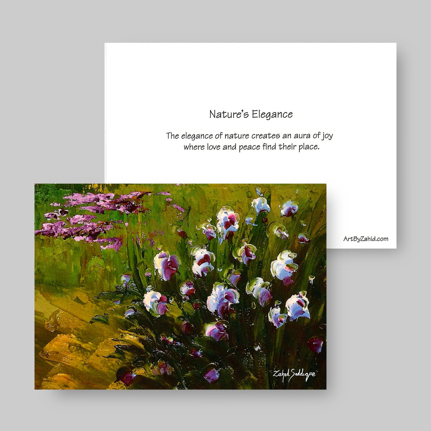 GREETING CARD Printed from Original Acrylic Painting "Nature's Elegance"  Blank Inside,5"X7"