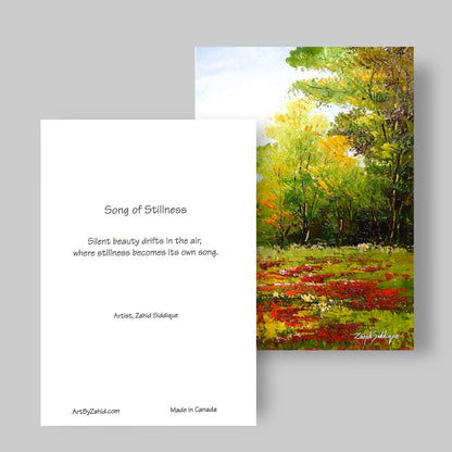 GREETING CARD Printed from Original Acrylic Painting "Song of Stillness"  Blank Inside, 5"X7"