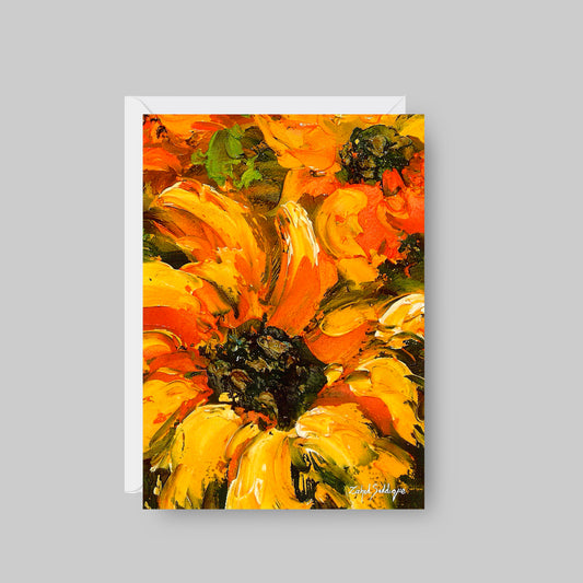 GREETING CARD Printed from Original Acrylic Painting "Together in Bloom"  Blank Inside, 5"X7"
