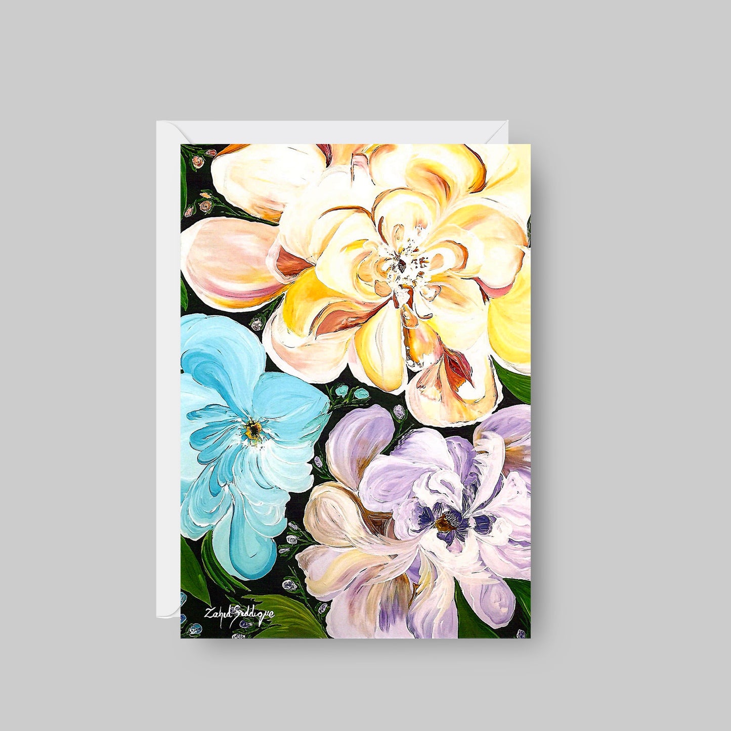 GREETING CARD Printed from Original Acrylic Painting "Together we live"  Blank Inside,5"X7"