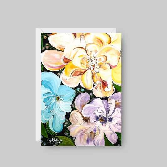 GREETING CARD Printed from Original Acrylic Painting "Together we live"  Blank Inside,5"X7"